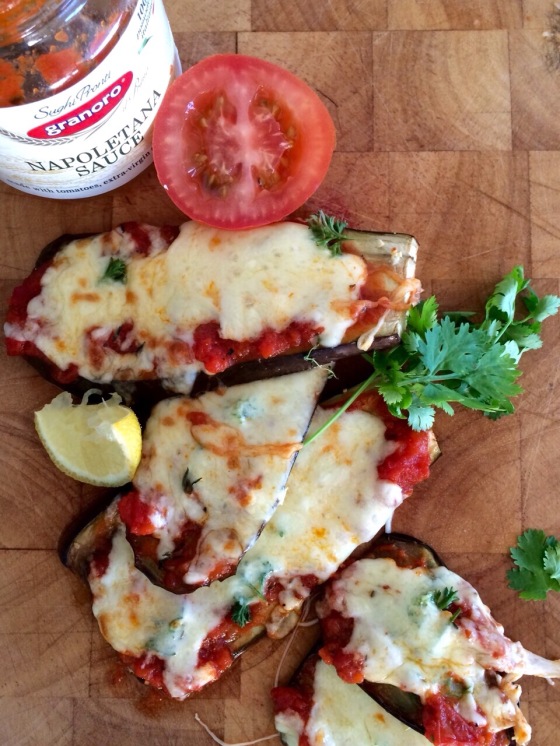 Quick Aubergine "Pizza" Slices